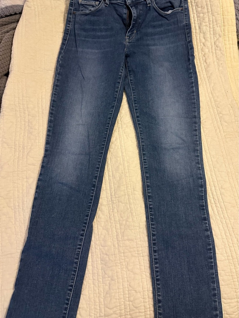 Levi's Blue Classic Mid-Rise Skinny Jeans 6 long - Picture 6 of 8